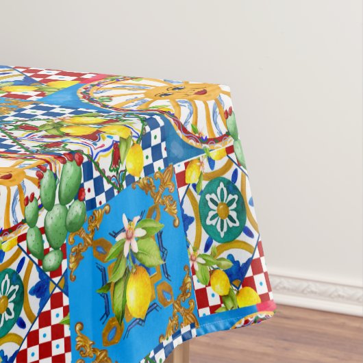 Sicilian tiles,majolica,lemons tafelkleed (Voorbeeld)