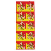 Sicilian Trinacria All-Over Flag Pattern Sicily Wijn Cadeautas (Achterkant)