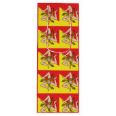 Sicilian Trinacria All-Over Flag Pattern Sicily Wijn Cadeautas (Voorkant)