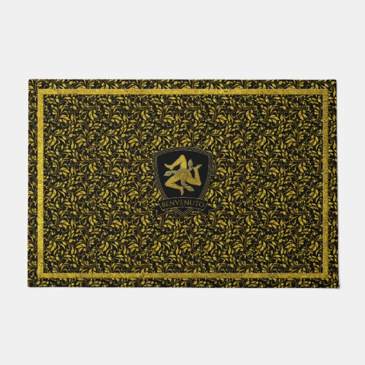 Sicilian Trinacria Baroque Doormat Deurmat (Voorkant)