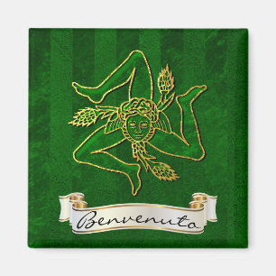 Sicilian Trinacria Benvenuto Magneet