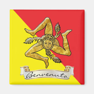 Sicilian Trinacria Benvenuto Magneet
