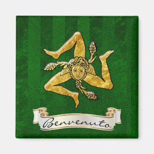 Sicilian Trinacria Benvenuto Magneet