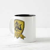 Sicilian Trinacria Black & Gold Tweekleurige Koffiemok (Voorkant links)