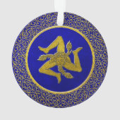 Sicilian Trinacria Blue en Gold Ornament (achterkant)