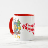 Sicilian Trinacria Design  Coffee Mug Mok (Voorkant links)