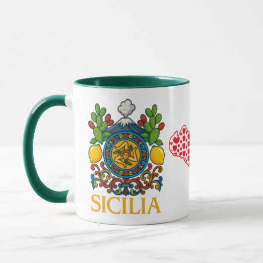 Sicilian Trinacria Design  Coffee Mug Mok (Links)