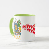 Sicilian Trinacria Design  Coffee Mug Mok (Voorkant links)