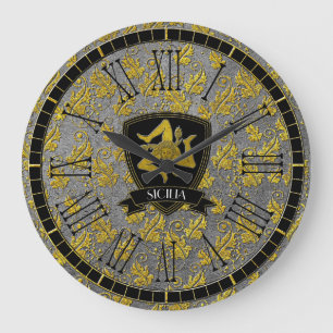 Sicilian Trinacria Elegant Gold Silver Grote Klok
