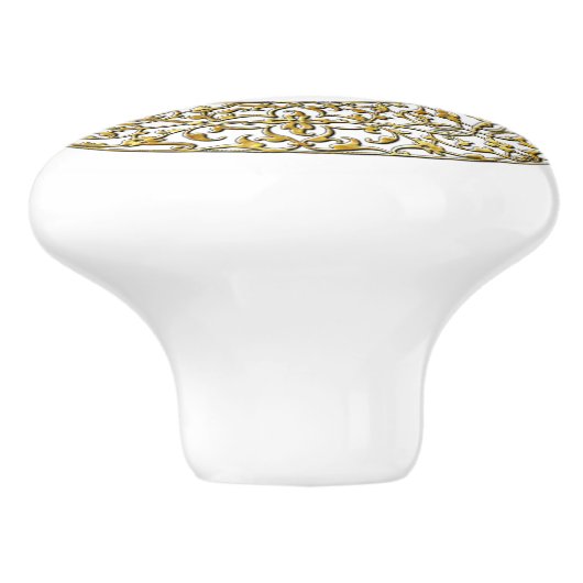 Sicilian Trinacria en Filigree Keramische Knop (Zijkant)