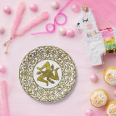 Sicilian Trinacria en Filigree Papieren Bordje (Feest)