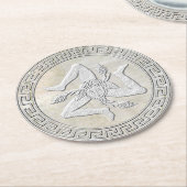 Sicilian Trinacria Fresco Kijk uit Ronde Kartonnen Onderzetter (Gebogen)