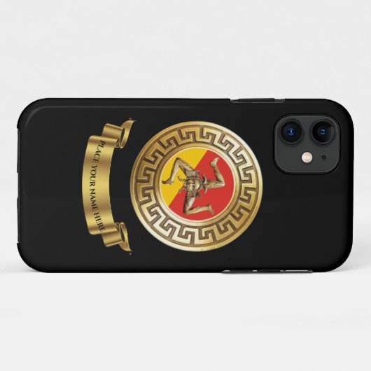 Sicilian Trinacria , gepersonaliseerd Case-Mate iPhone Case (Achterkant (horizontaal))