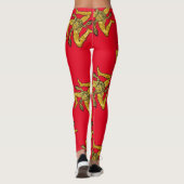 Sicilian Trinacria Gold Uw achtergrond Leggings (Achterkant)