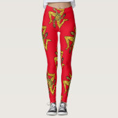 Sicilian Trinacria Gold Uw achtergrond Leggings (Voorkant)