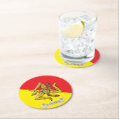 Sicilian Trinacria in Gold Personalize Ronde Kartonnen Onderzetter (Insitu)