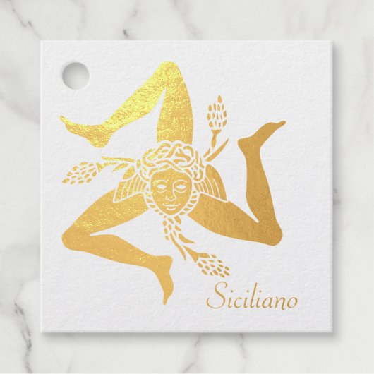 Sicilian Trinacria Jouw tekst Bedankjes Labels (Voorkant)