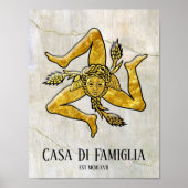 Sicilian Trinacria Jouw tekst Poster (Voorkant)