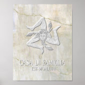 Sicilian Trinacria Jouw tekst Poster (Voorkant)