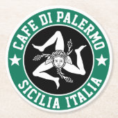 Sicilian Trinacria Jouw tekst Ronde Kartonnen Onderzetter (Voorkant)