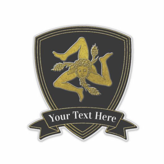 Sicilian Trinacria Jouw tekst Sticker (Voorkant)