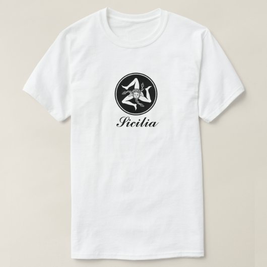Sicilian Trinacria Jouw tekst T-shirt (Design voorkant)