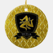 Sicilian Trinacria Keramisch Ornament (Achterkant)