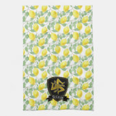 Sicilian Trinacria Lemon Pattern personaliseert Theedoek (Verticaal)