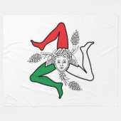 Sicilian Trinacria Medusa Design Fleece Deken (Voorkant (Horizontaal))
