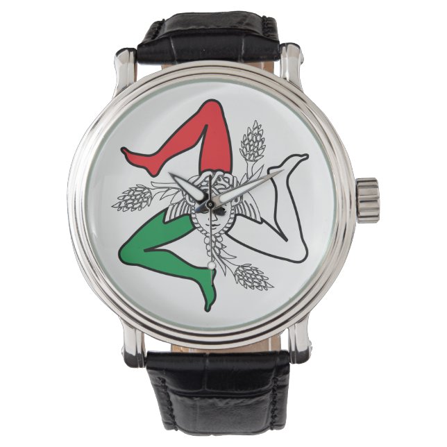 Sicilian Trinacria Medusa Design Horloge (Voorkant)