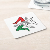 Sicilian Trinacria Medusa Design Kartonnen Onderzetters (Schuin)