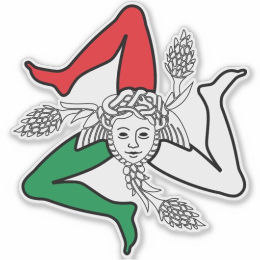 Sicilian Trinacria Medusa Design Sticker (Voorkant)