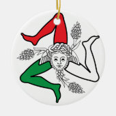 Sicilian Trinacria Medusa Emblem Italian Theme Keramisch Ornament (Voorkant)