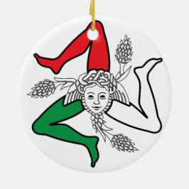 Sicilian Trinacria Medusa Emblem Italian Theme Keramisch Ornament