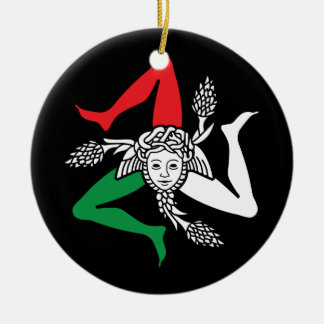 Sicilian Trinacria Medusa Emblem Italian Theme Keramisch Ornament
