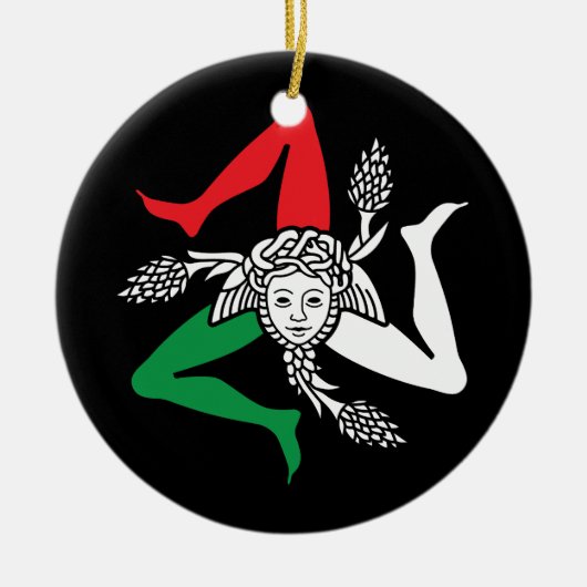 Sicilian Trinacria Medusa Emblem Italian Theme Keramisch Ornament (Voorkant)