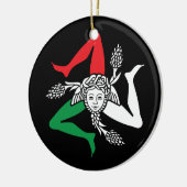 Sicilian Trinacria Medusa Emblem Italian Theme Keramisch Ornament (Links)