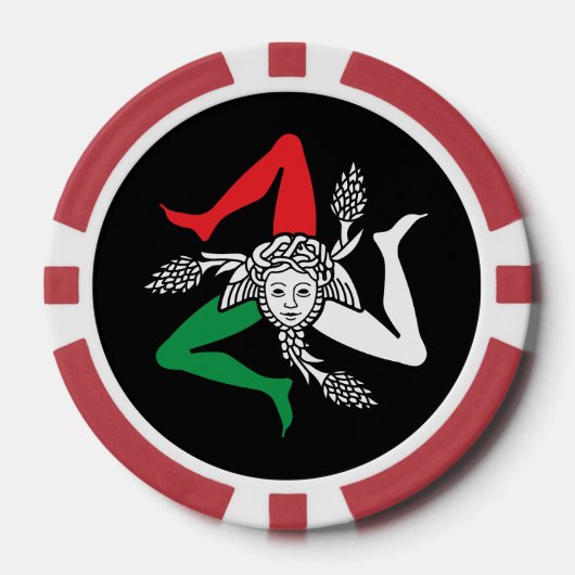 Sicilian Trinacria Medusa Emblem Italian Theme Poker Chips (Voorkant)