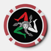 Sicilian Trinacria Medusa Emblem Italian Theme Poker Chips (Achterkant)