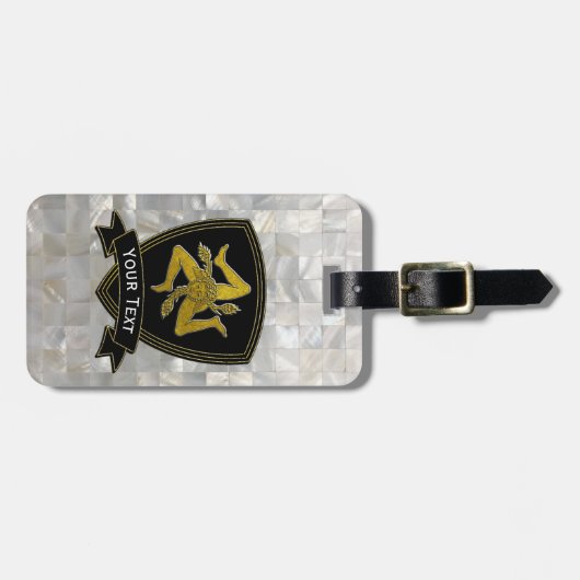 Sicilian Trinacria Moeder van het patroonpatroon Bagagelabel (Voorkant horizontaal)