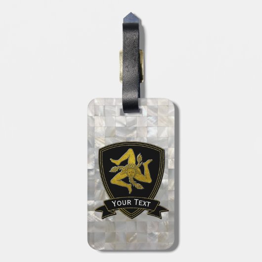 Sicilian Trinacria Moeder van het patroonpatroon Bagagelabel (Achterkant verticaal)