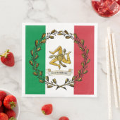Sicilian Trinacria Olive Wreath Flag personalisere Servet (Insitu)