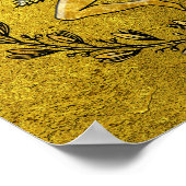 Sicilian Trinacria Olive Wreath in Gold Poster (Hoek)