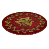 Sicilian Trinacria Olive Wreath Patina Background Snijplank (Hoek)