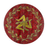Sicilian Trinacria Olive Wreath Patina Background Snijplank (Voorkant)