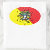 Sicilian Trinacria Ovale Sticker (Tas)