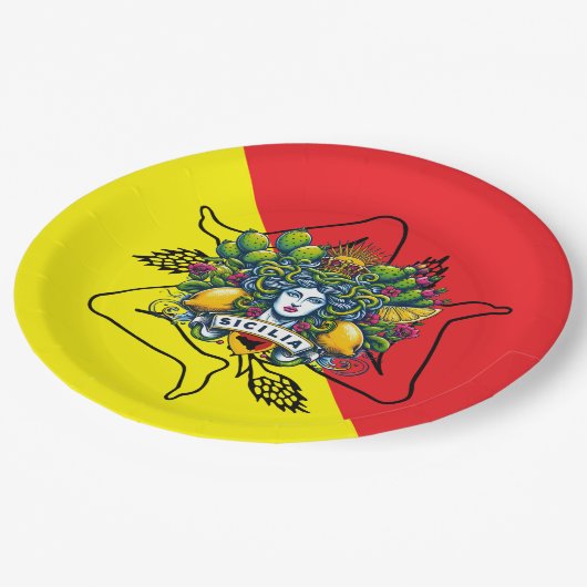 Sicilian Trinacria Papieren Bordje (Gekanteld)