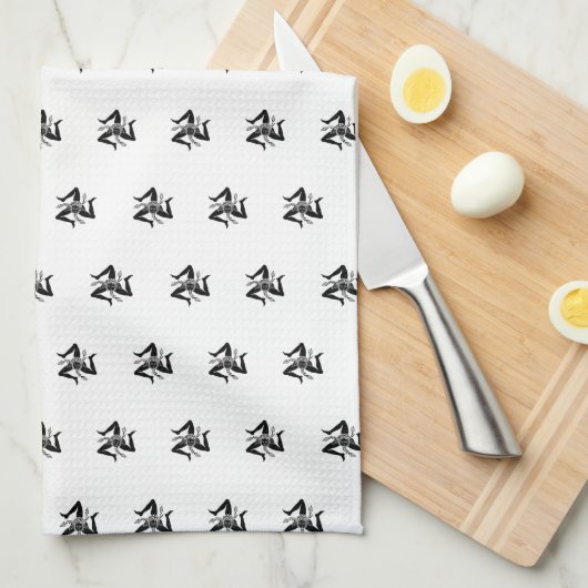 Sicilian Trinacria Pattern Theedoek (Quarter Fold)