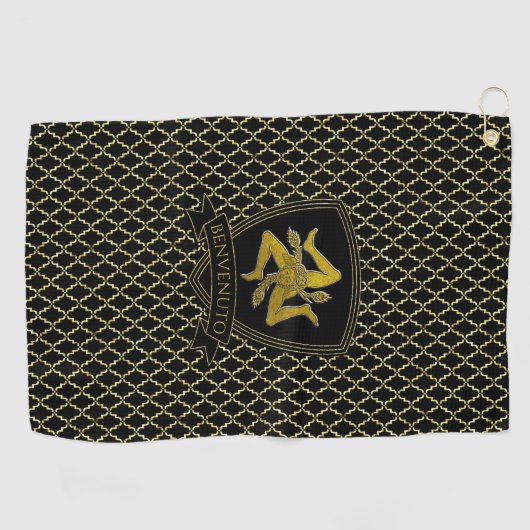 Sicilian Trinacria Quatrefoil Golfhanddoek (Horizontaal)