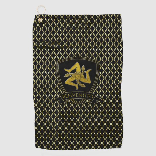Sicilian Trinacria Quatrefoil  Golfhanddoek (Voorkant)
